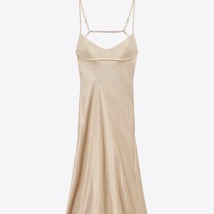 ZARA SATIN EFFECT CUT OUT DRESS